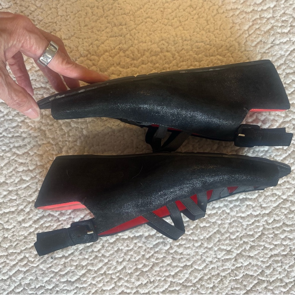🖤 Italian Pas de Rouge Black Sparkle Wedge Sandals‎ – Size 41 (US 9.5–10) - Picture 6 of 12